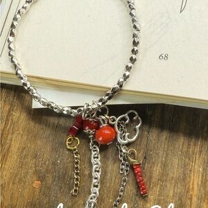 Coral and Japanese cloud charm silver tassel | Artifact Findings + story telling